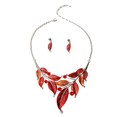 Red Fall Leaves Jewelry Set-Your Soul Place